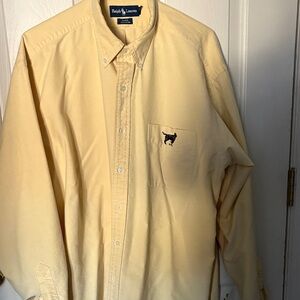 Ralph Lauren Men's Light Yellow Button Down Shirt